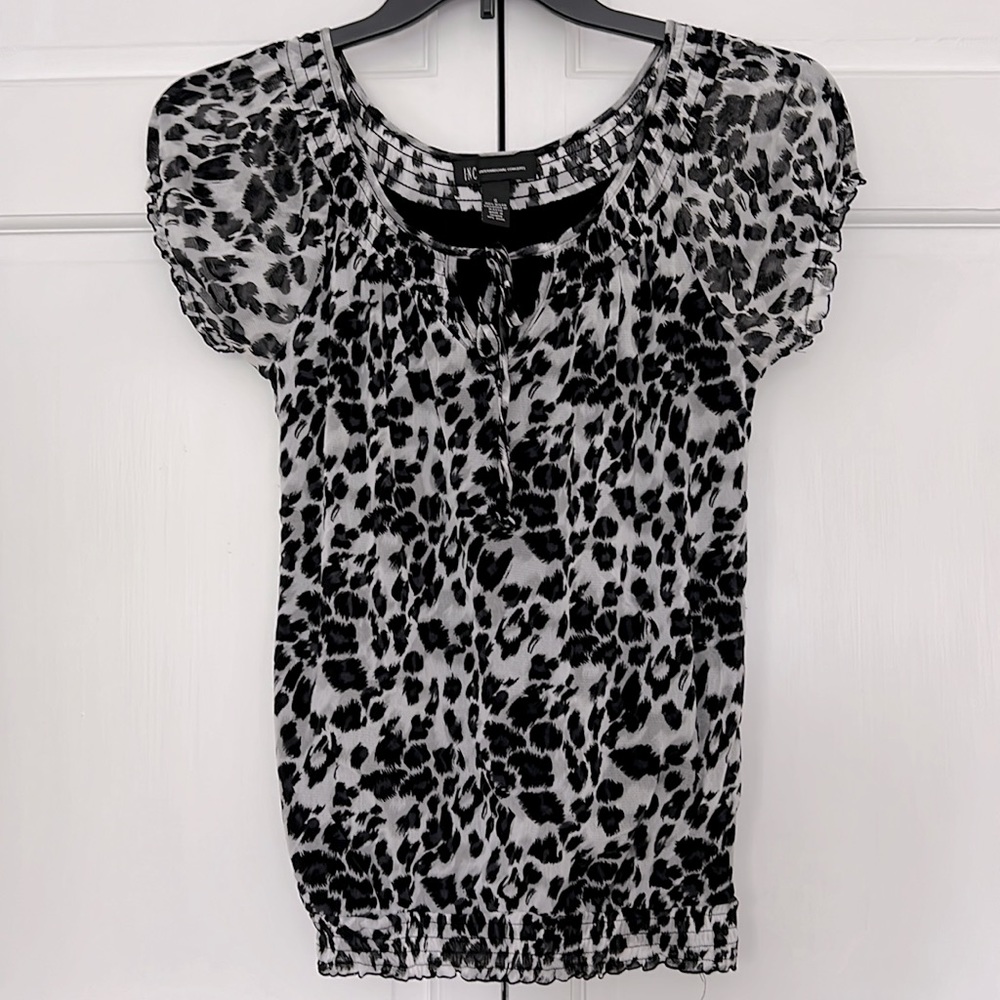 INC International Concepts animal print blouse